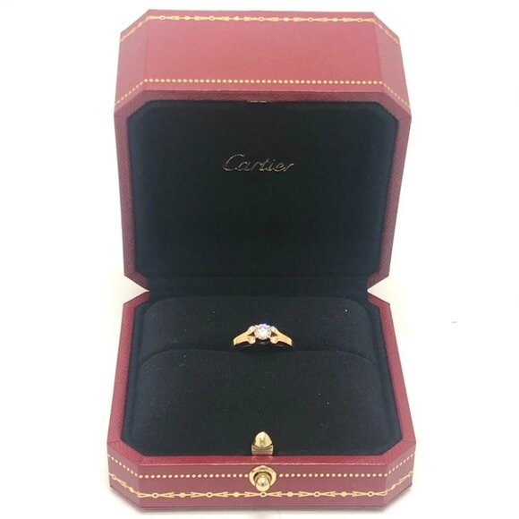 CARTIER Ballerina Solitaire Jewelry Diamond D0.30 Ring K18 Pink Gold Gold - Picture 9 of 10